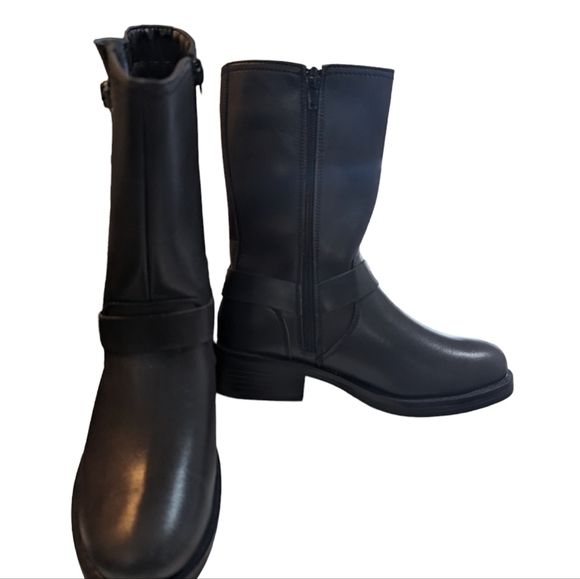 Steve Madden Kids Beckky Black Motorcycle Boot...Size 3 - Picture 3 of 12